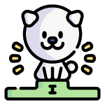 icono de gato en un podium