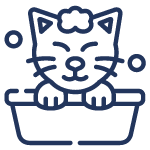 icono de gato bañándose